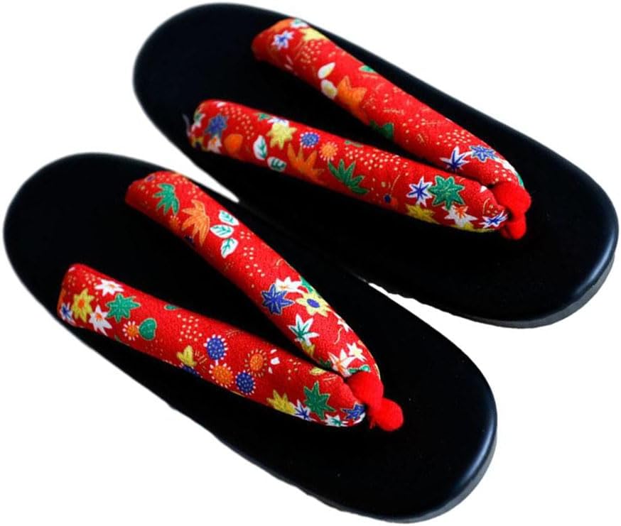 

Японские традиционные тапочки, японские деревянные клоги и травяные туфли, мягкие клоги с отпечатанным узором на подошве, традиционные сандалии кимоно, пляжная обувь на платформе в виде шлепанцев Edvena, красный