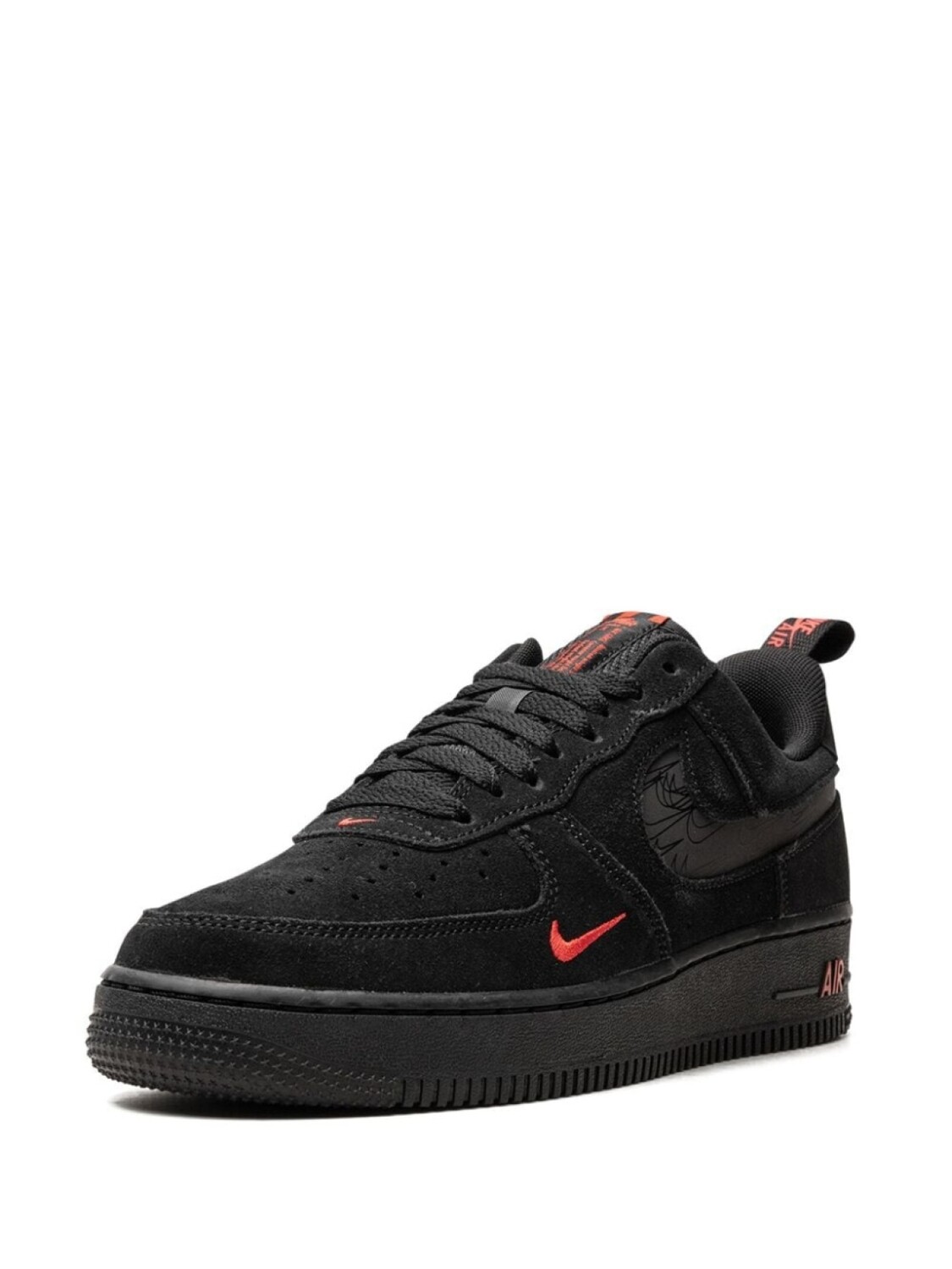 Nike кроссовки Air Force 1 Low Multi Swoosh Black/Crimson, черный — фото 3