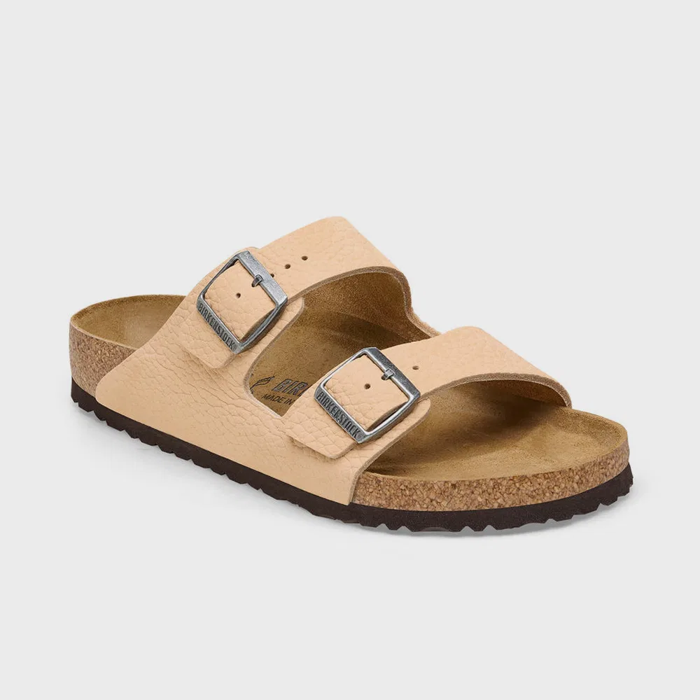 Мужские бежевые слайды Arizona Nubuck Leather от Birkenstock