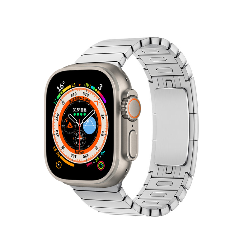 

Biaodaige Часы Watch Band Apple Compatibility Made Of Steel, Chain steel strip【Silver】