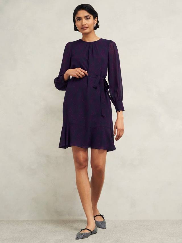 

Платье фрэнсис с откидным подолом Hobbs, цвет Plum/Multi