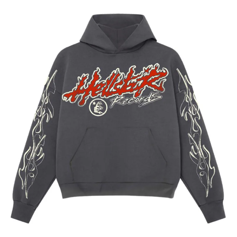 

Худи Hellstar Records Hoodie 'Washed Black', серый