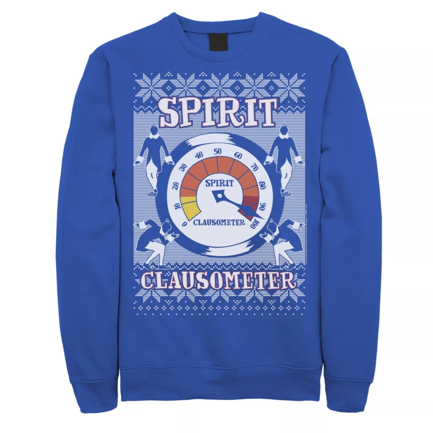 

Мужской свитшот с праздничным узором Elf Spirit Clausometer Licensed Character