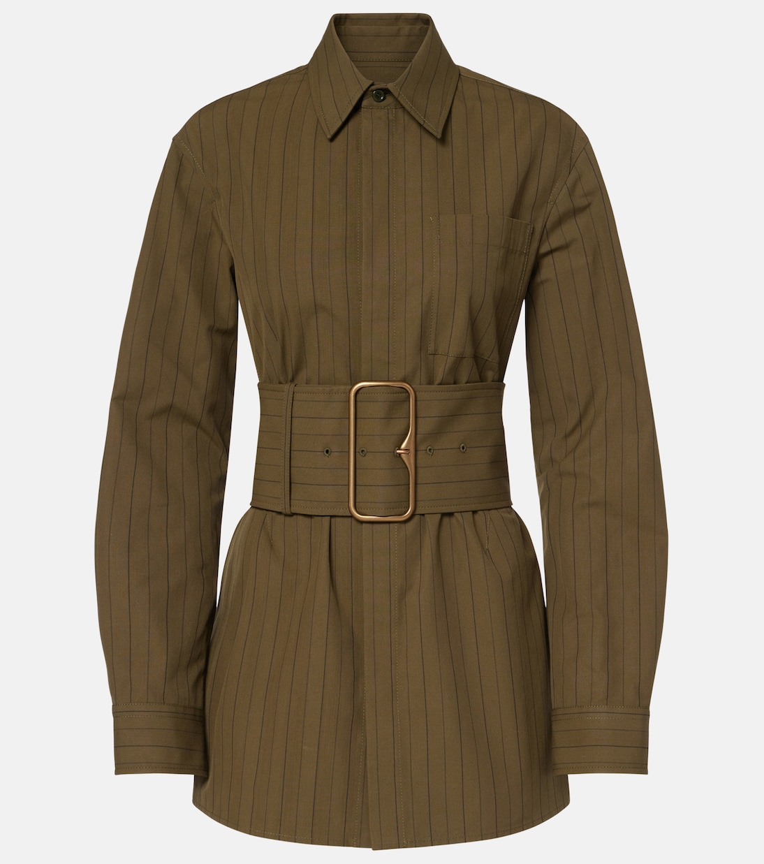 Хлопковая рубашка с поясом Burberry, Juniper/Raven