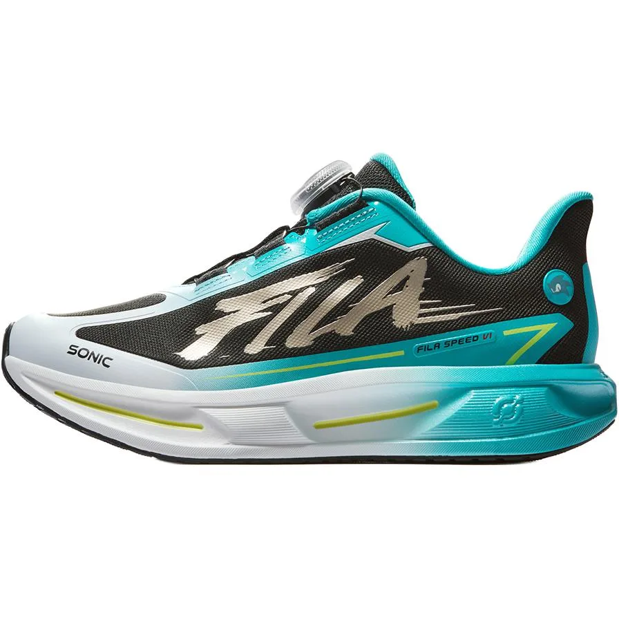FILA KIDS Кроссовки SONIC Slip низкие детские, устойчивые к скольжению и истиранию, черно-зеленые