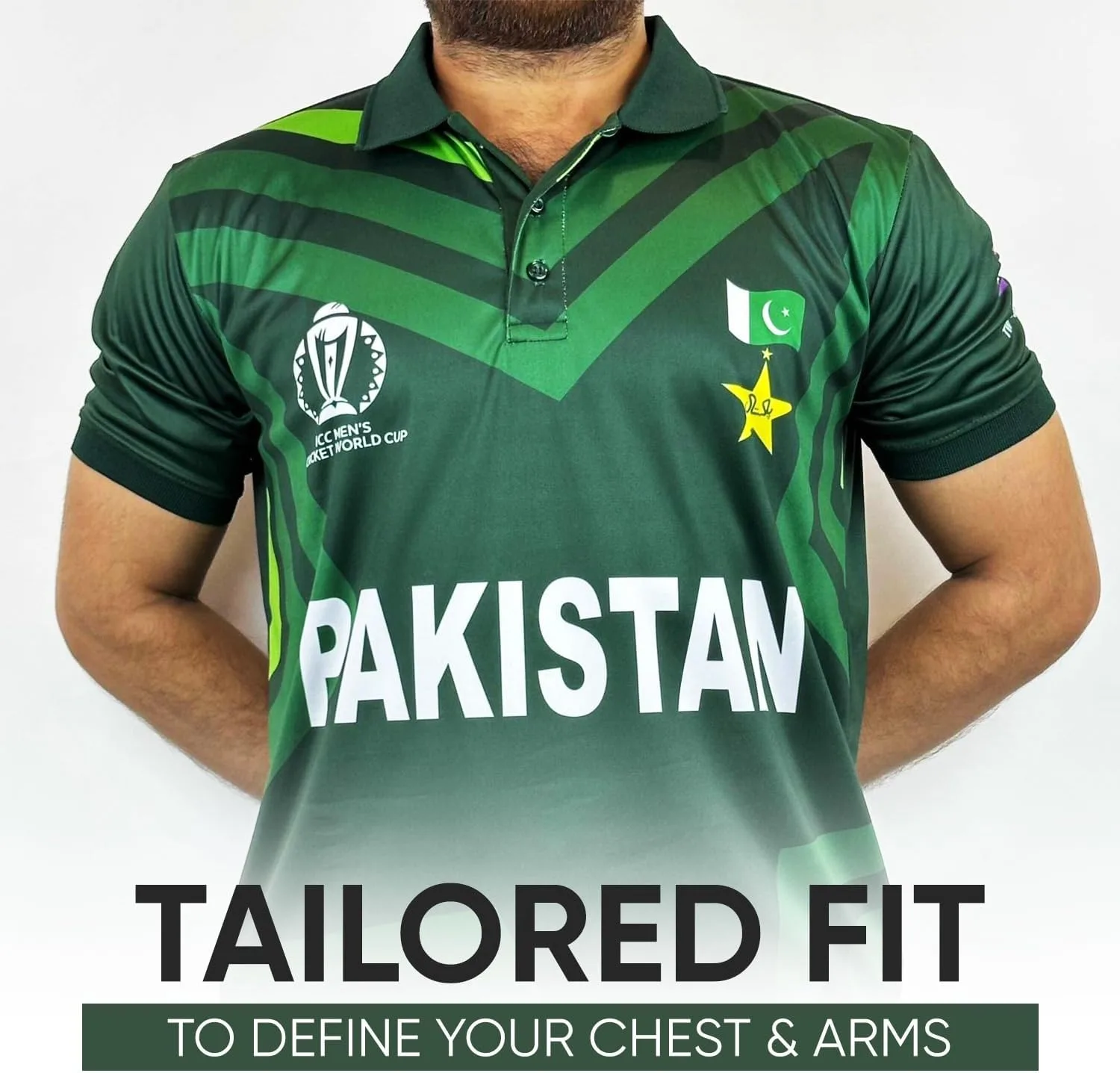 Футболка Pakistan Cricket Team Fan, Regular Fit, Strechable, 100% Polyster, размеры S, M, L — фото 2