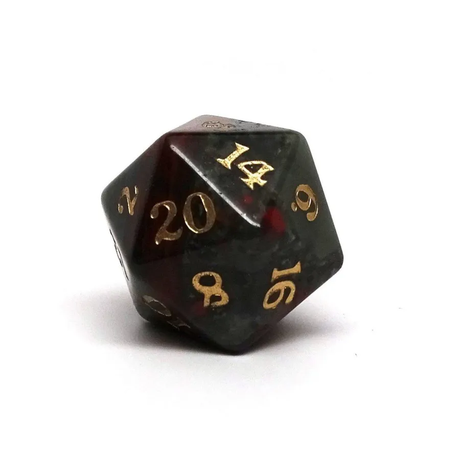 

Шрифт d20 Signature — African Bloodstone с золотом, Dice - Gemstone D20's