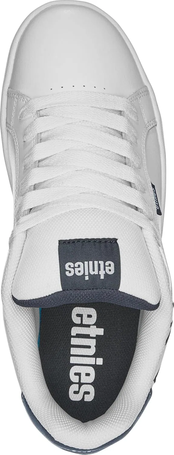Кроссовки Etnies Fader Classic Skate Heritage Style с модным объемным дизайном, усиленной подошвой Cupsole и мягкой подкладкой, для повседневной носки, White Navy — фото 4