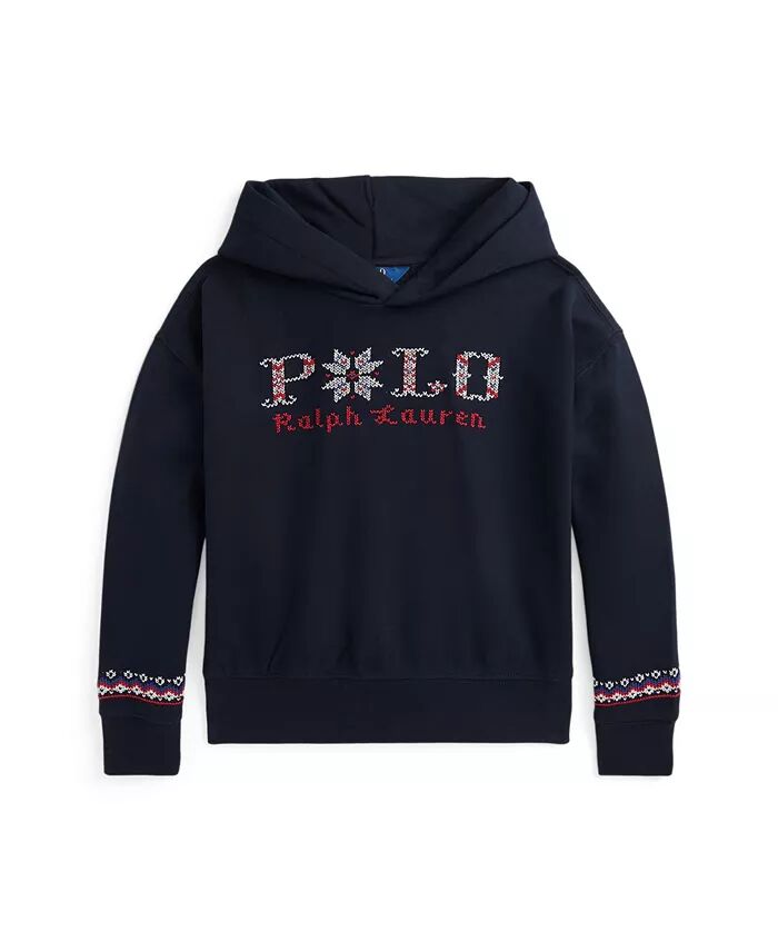 

Толстовка с капюшоном из флиса с логотипом Big Girls Polo Ralph Lauren, синий