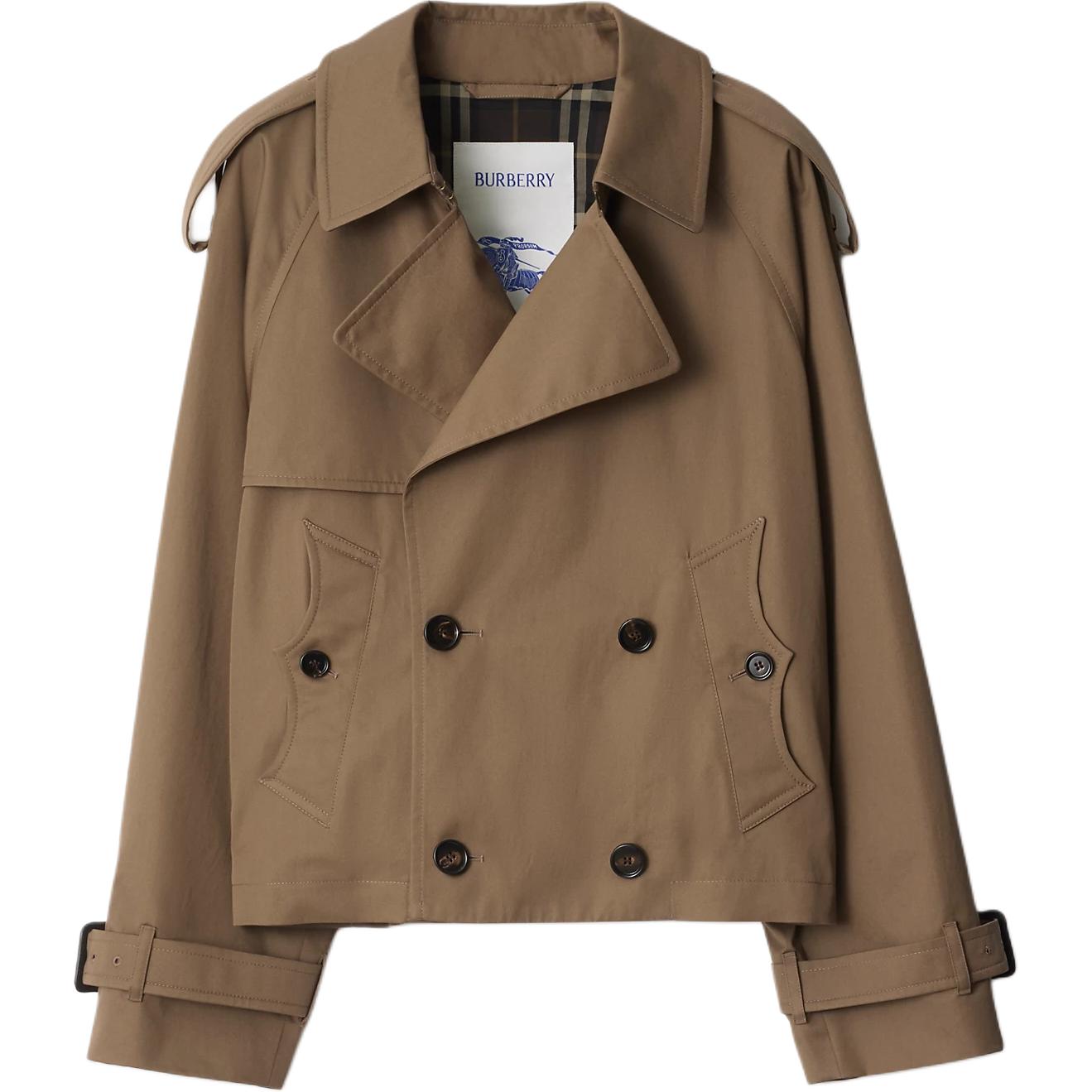

Укороченный тренч из габардина Burberry, коричневый