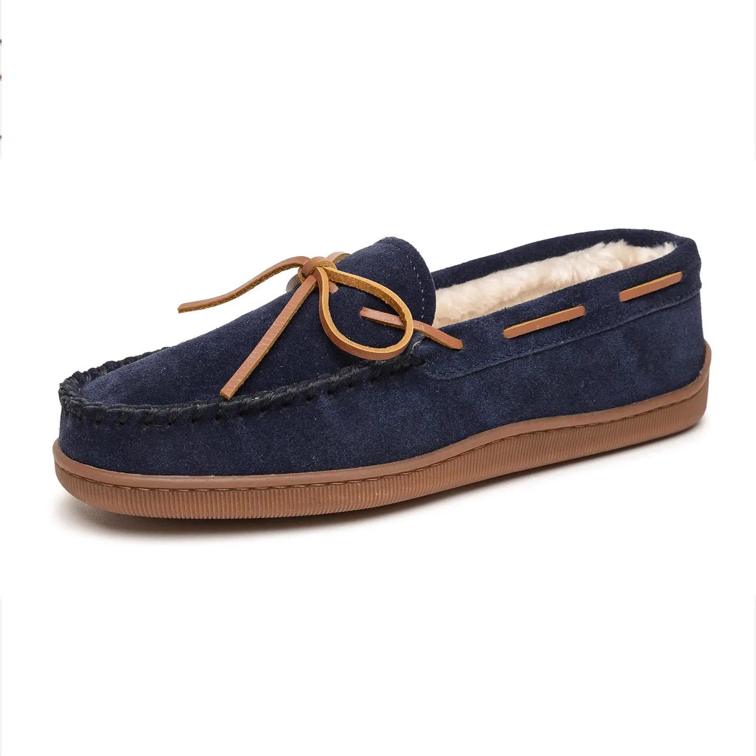 Мужские мокасины Minnetonka с ворсистой подкладкой и жесткой подошвой, Dark Navy Blue