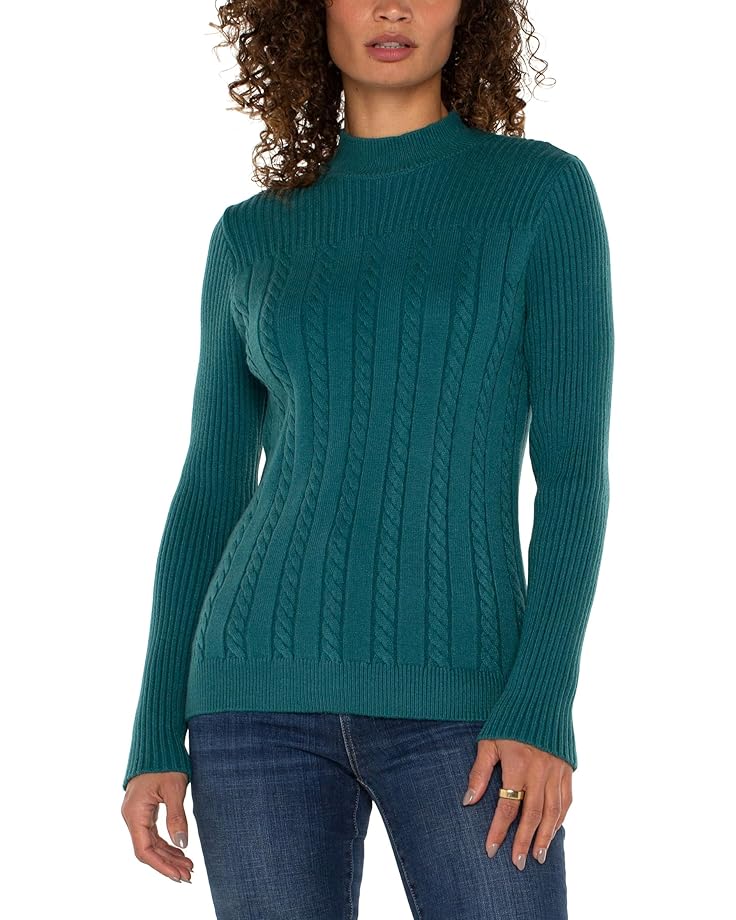 

Свитер Liverpool Los Angeles Long Sleeve Mock Neck Cable Sweater, цвет Malachite