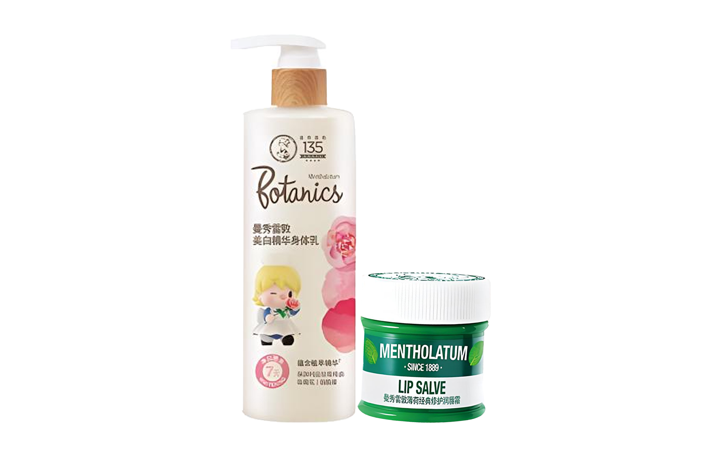 Mentholatum Pop Mart Mint Classic бальзам для губ набор для ухода увлажнение и питание 250мл+9г — фото 2