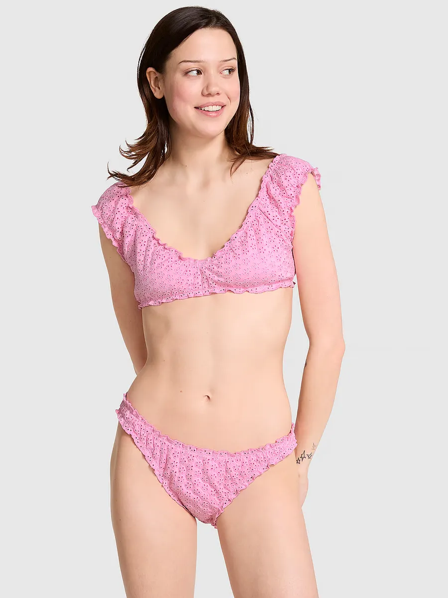 

Плавки бикини Hudson с люверсами Pink By Frankies Bikinis, розовый