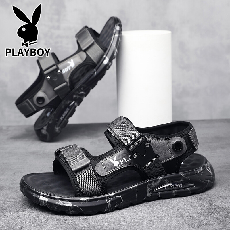 Пляжные сандалии мужские Playboy, темно-серый — фото 3