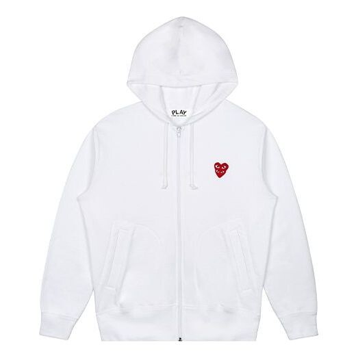

Толстовка red zip up hoodie 'white' Comme Des Garcons Play, белый