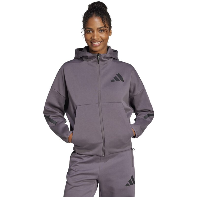 Толстовка с капюшоном и застежкой-молнией (очень длинная) Adidas, цвет grestr — фото 2
