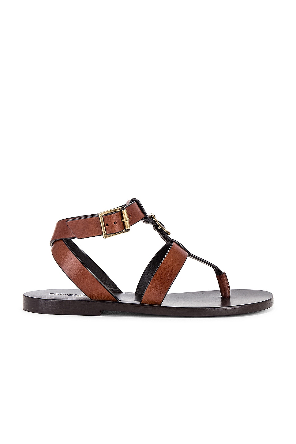 Hardy Flat Сандалии in Bruciato Saint Laurent, Caramel