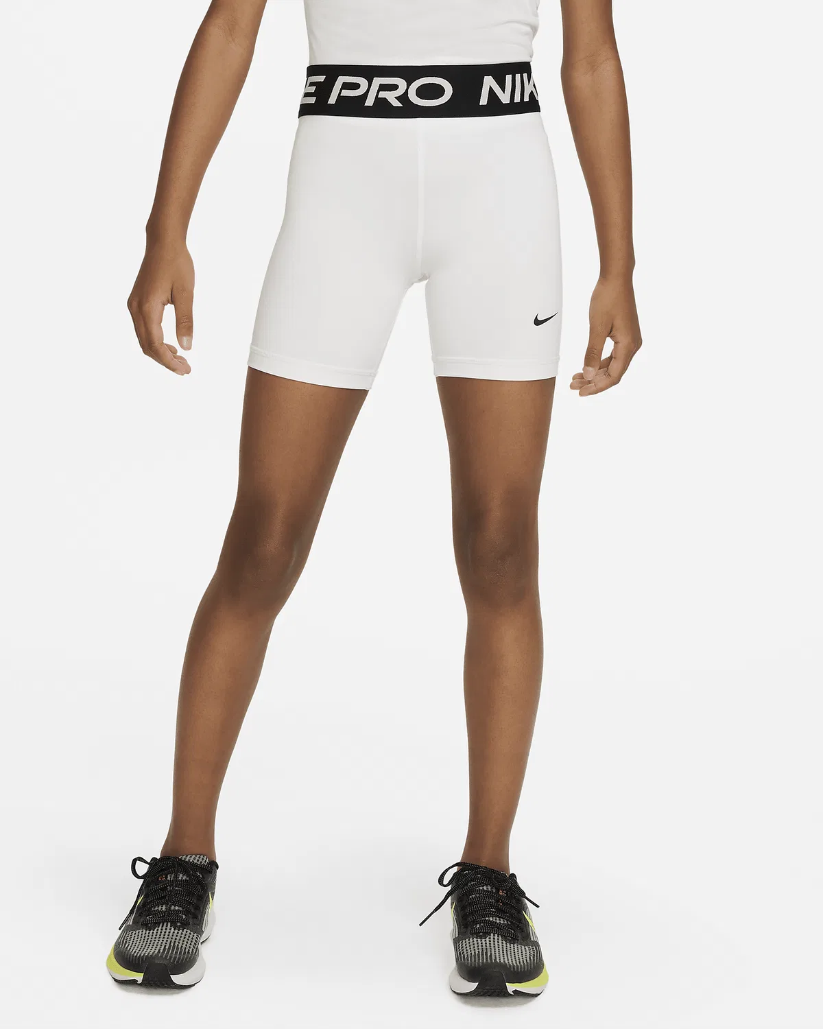 Детские шорты Nike Pro Dri-FIT 5" для девочек, White/Black
