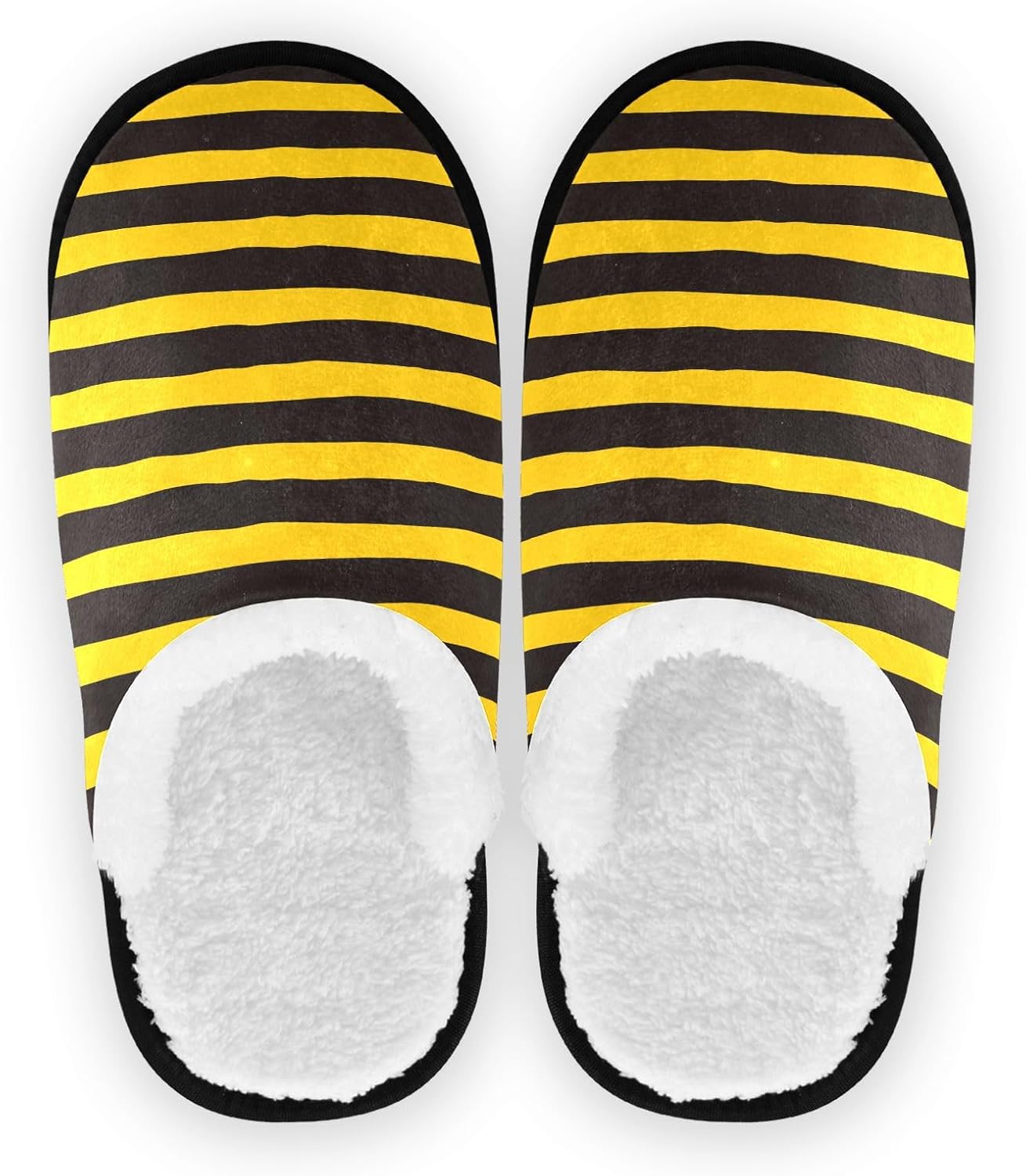 

Домашние тапочки JHKKU из мягкого ворса, теплые, нескользящие, для женщин и мужчин, уютные, для дома и путешествий, Bumble Bee Stripe