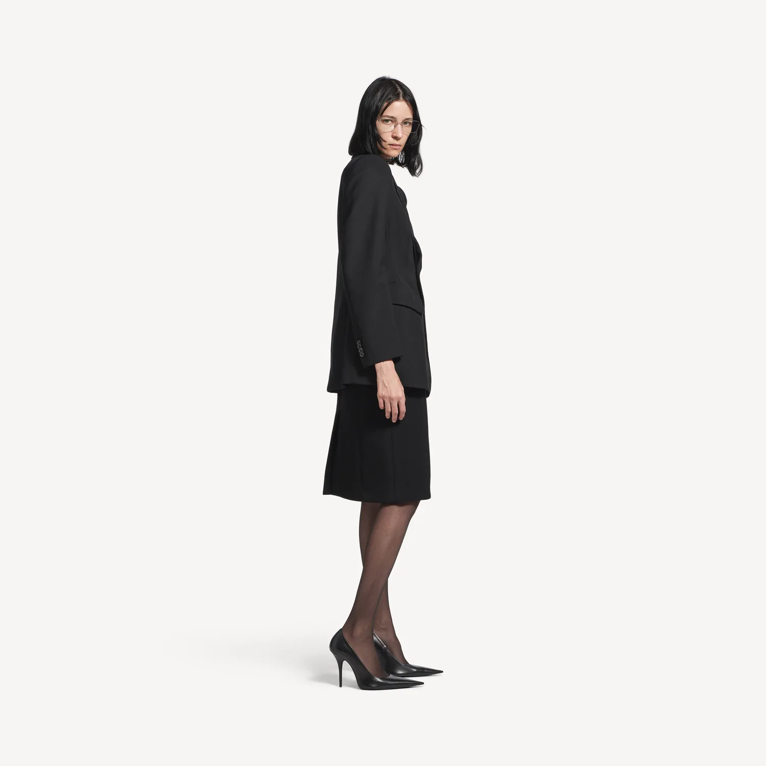 BALENCIAGA Женский жакет Hourglass черного цвета — фото 3