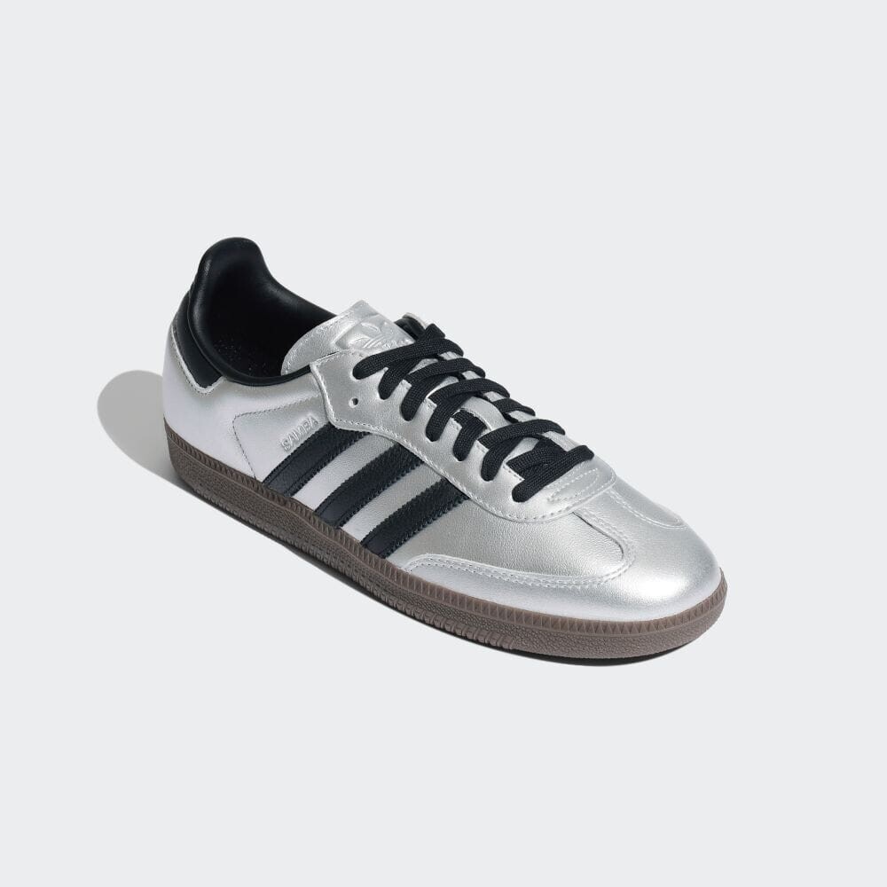 Кроссовки Adidas SAMBA OG, цвет Silver Metallic/Black/Gum — фото 4
