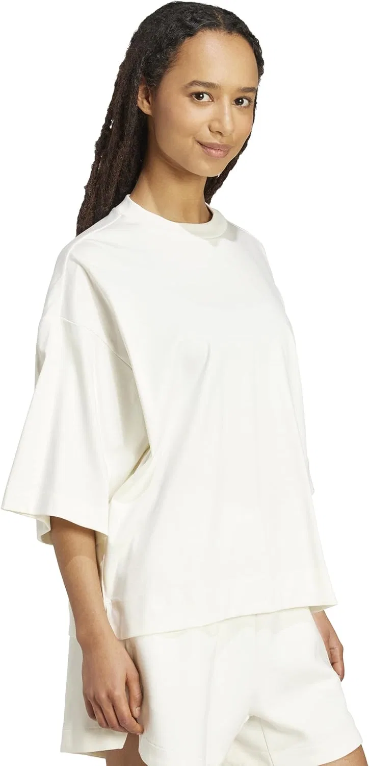 Женская футболка adidas All Szn Soft Lux Loose, Off-white — фото 3