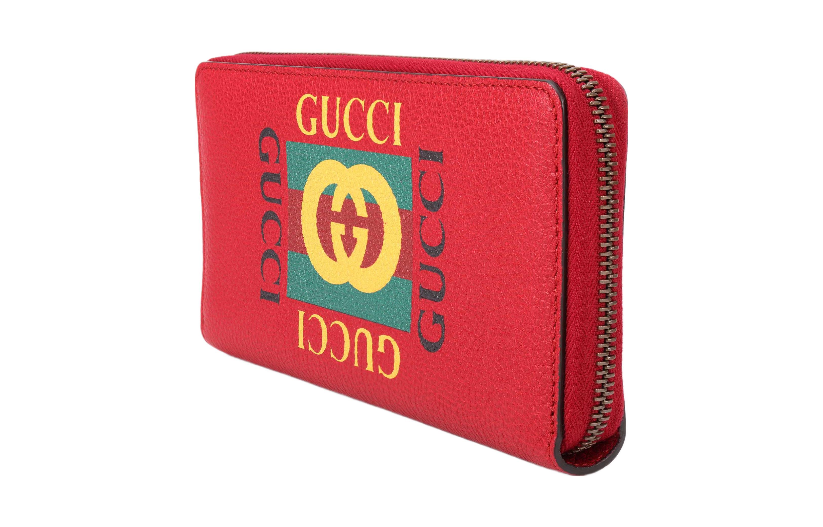 GUCCI Кожаный кошелек Cow Leather Unisex красный — фото 3