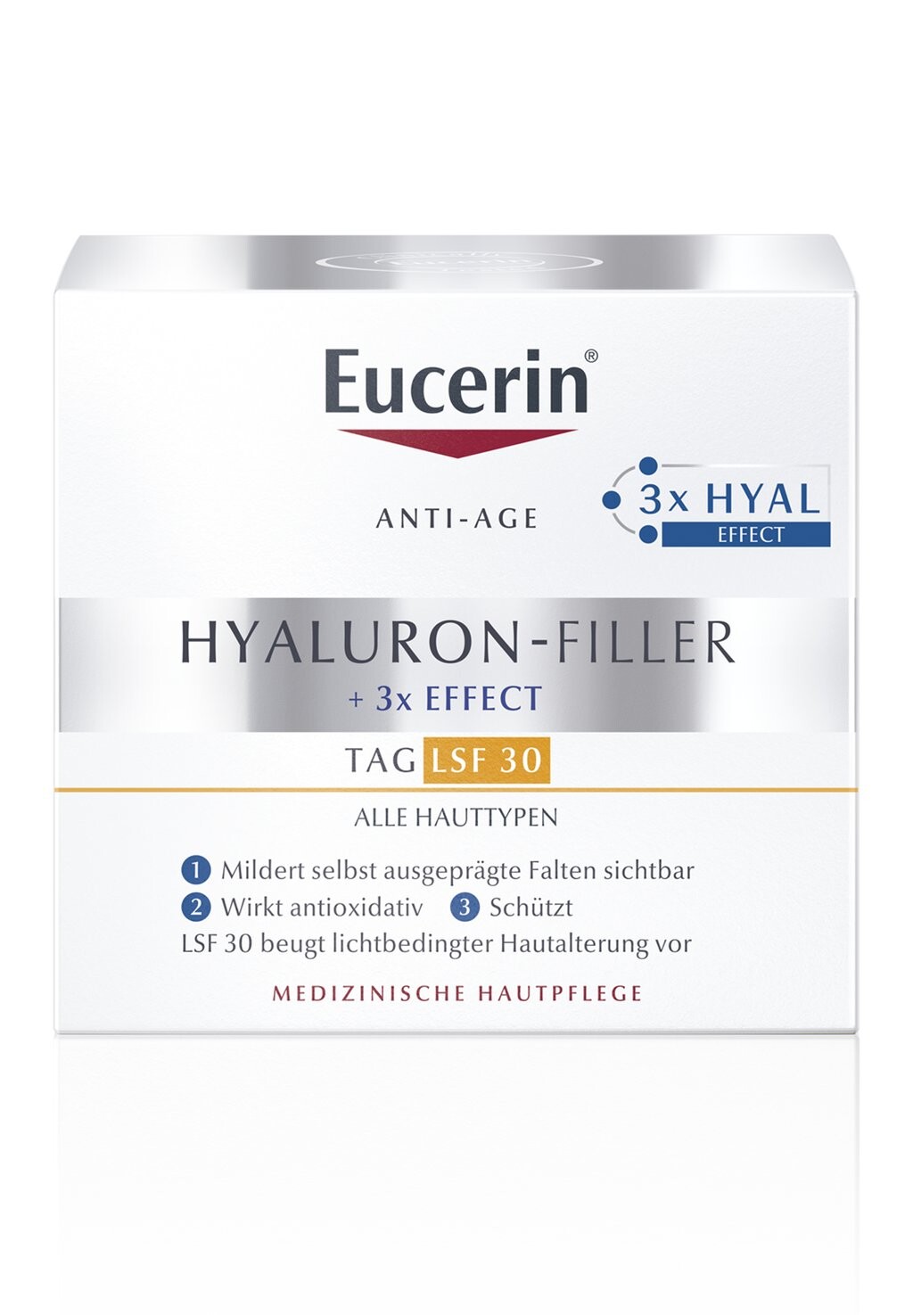 Сыворотка Eucerin — Антивозрастной уход ANTI AGE TAGESCREME HYALURON-FILLER, GESICHTPFLEGE MIT LSF — фото 3