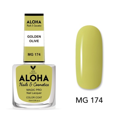 

Лак для ногтей Magic Pro 15 мл - Mg 174 / Золотисто-оливковый Aloha Nails & Cosmetics