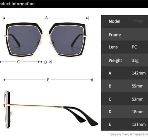 

2026 Элегантные женские квадратные солнцезащитные очки для мужчин, уникальные золотисто-черные очки для вождения, унисекс, женские и мужские MTZJH, C5 Black Greentea