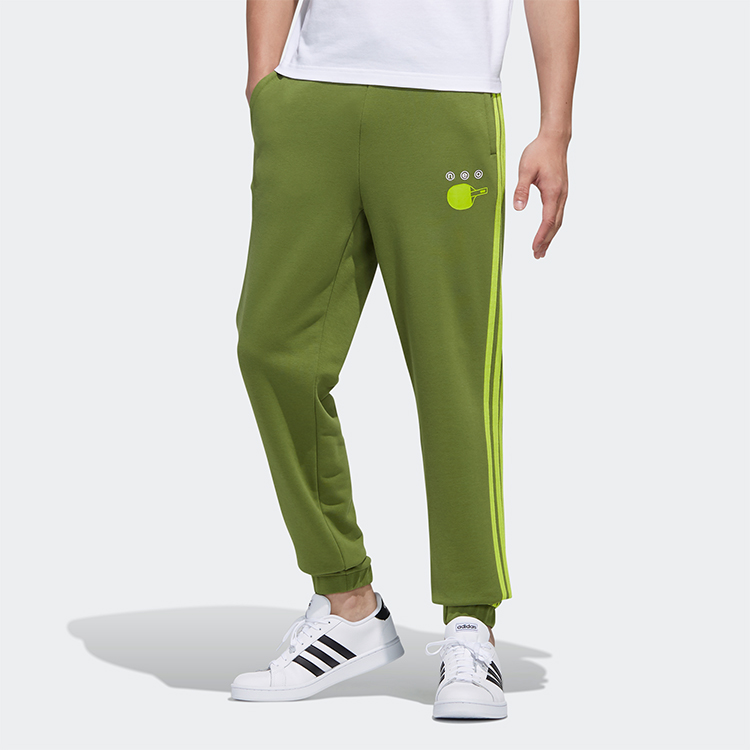 Adidas Neo Вязаные спортивные штаны мужские Olive Green с умеренными манжетами — фото 4