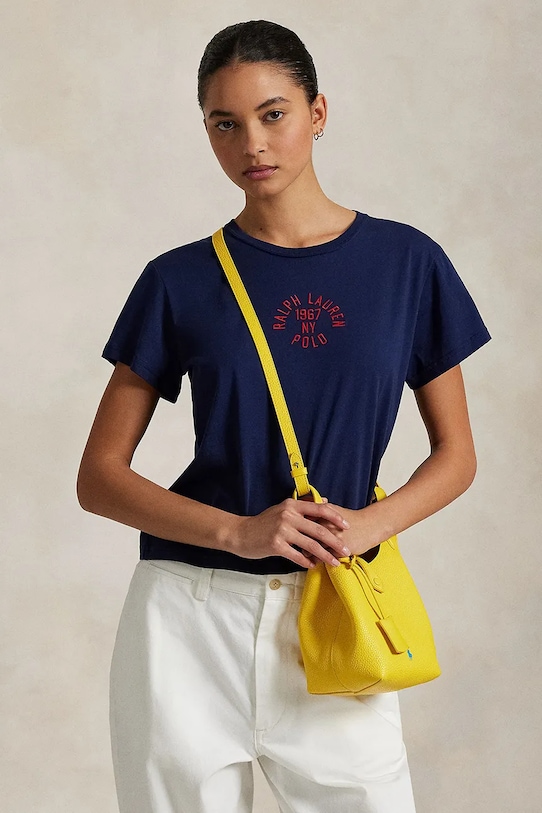 

Хлопковая футболка Polo Ralph Lauren, темно-синий