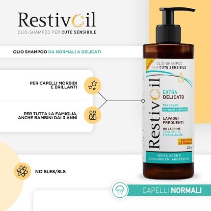 Restivoil Extra Delicate Шампунь для нормальных и деликатных волос 400мл — фото 2