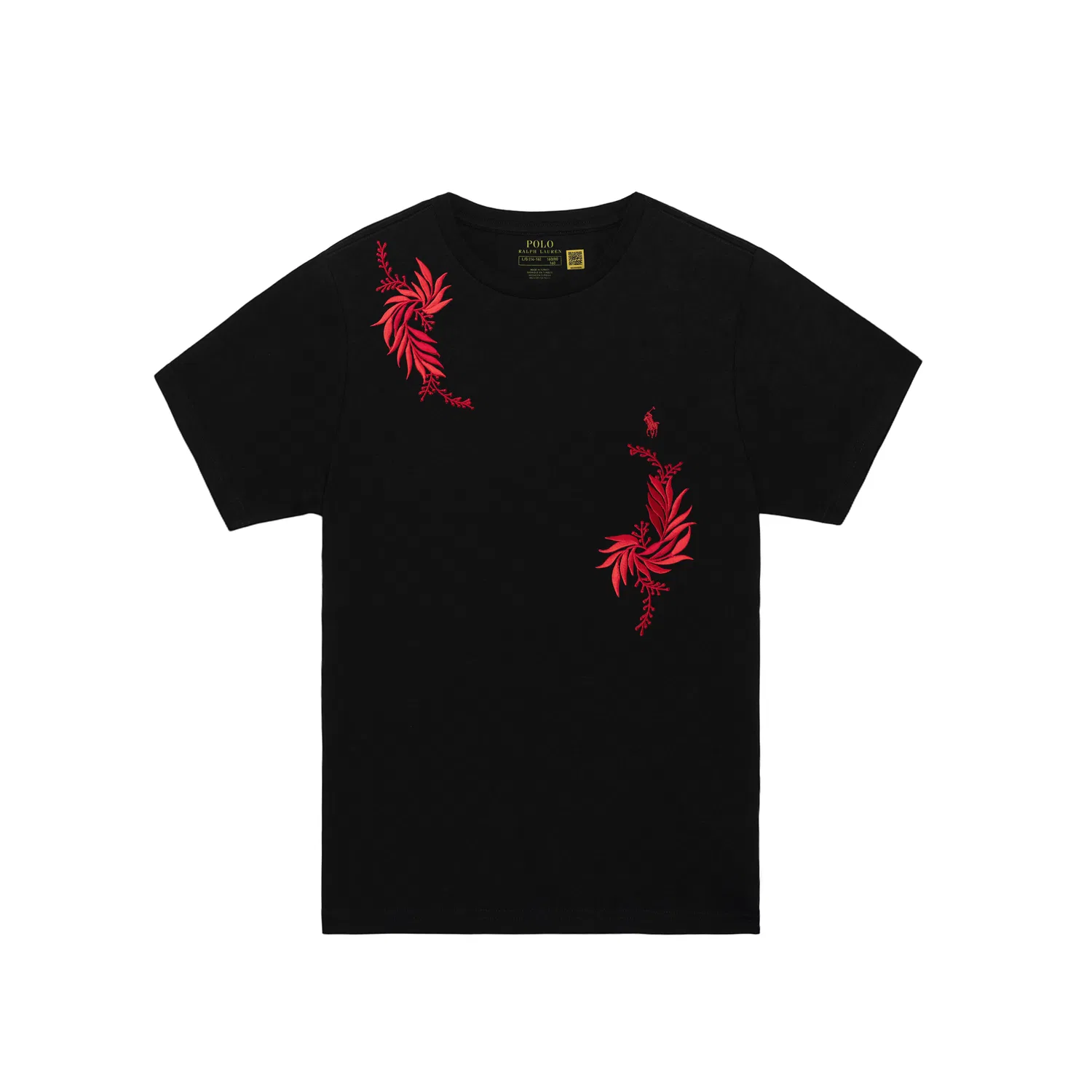 Футболка с вышивкой Polo Ralph Lauren Standard черная детская
