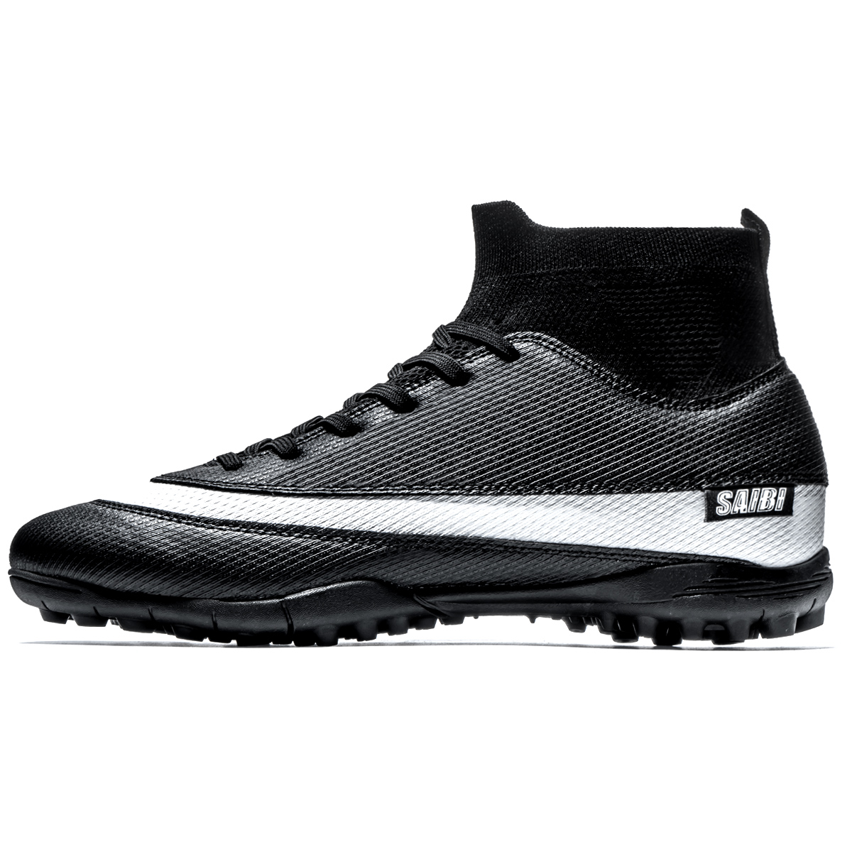 

Saibi Скользоустойчивые дышащие влагоотводящие футбольные бутсы Unisex 2501 Black Turf, цвет 2501 Black Turf