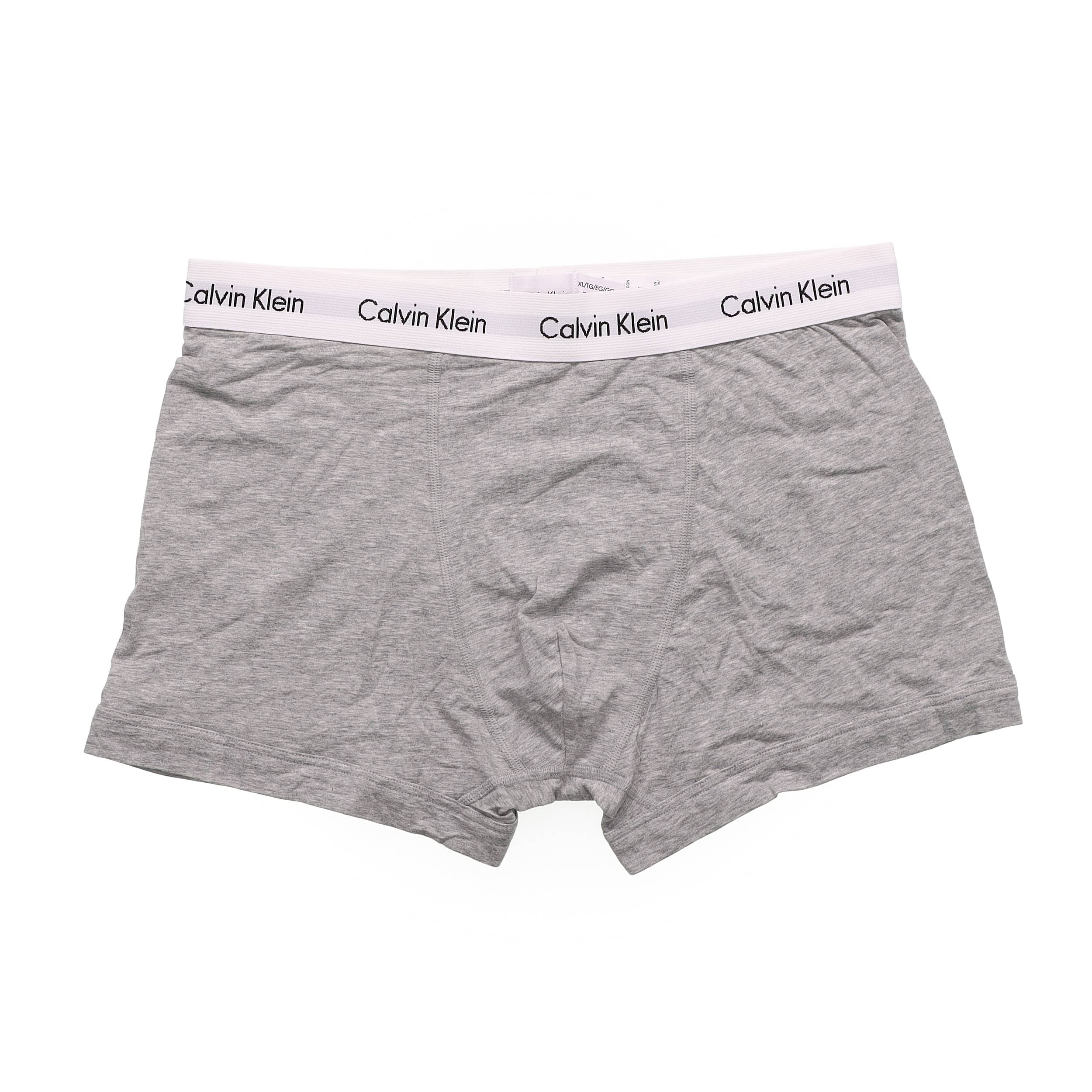 Трусы боксеры Cotton, набор из трех Calvin Klein, 3 Pack (черный, белый, серый) — фото 3