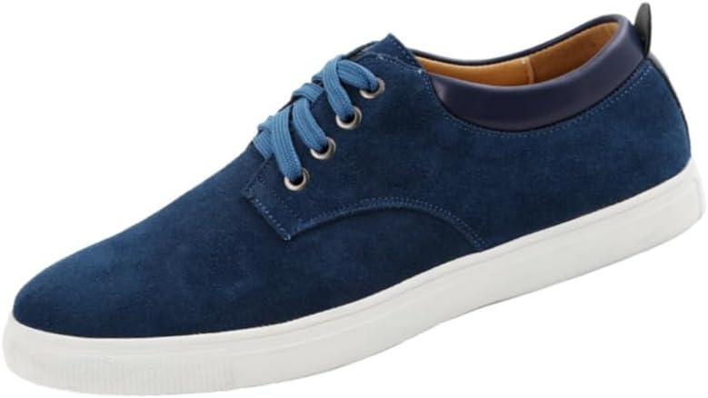 

Мужские повседневные спортивные кроссовки большого размера на плоской подошве с верхом из полиуретана и противоскользящей резиновой подошвой, подходят для поездок на работу, активного отдыха и повседневного использования Clolinde, синий