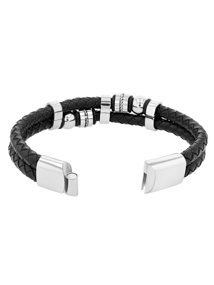 

Adeliás Универсальный кожаный браслет, 23,5 см, черный