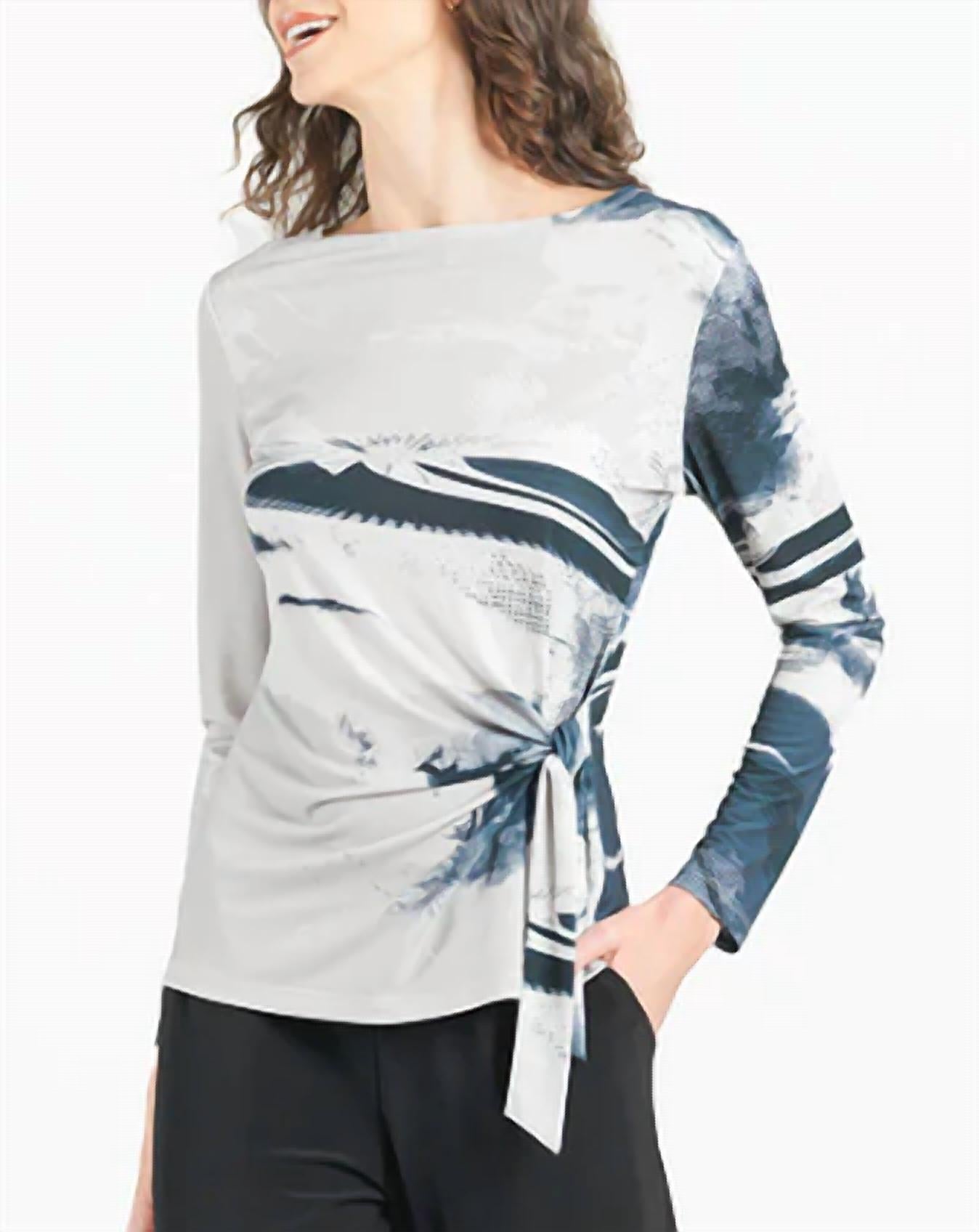 

Топ с завязками на талии сбоку - Misty Petals в черном/каменном цвете CLARA SUNWOO