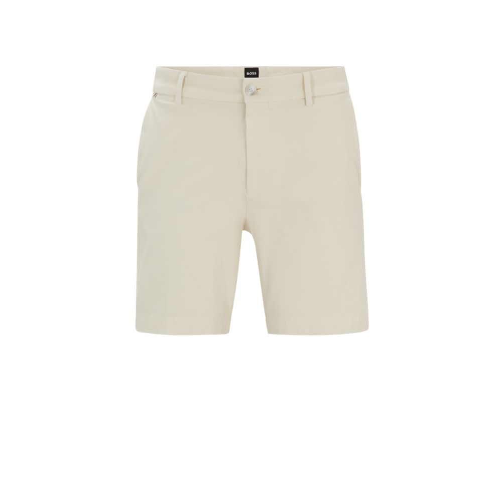 

Шорты прямого кроя со стандартной посадкой из эластичного хлопка BOSS, белый