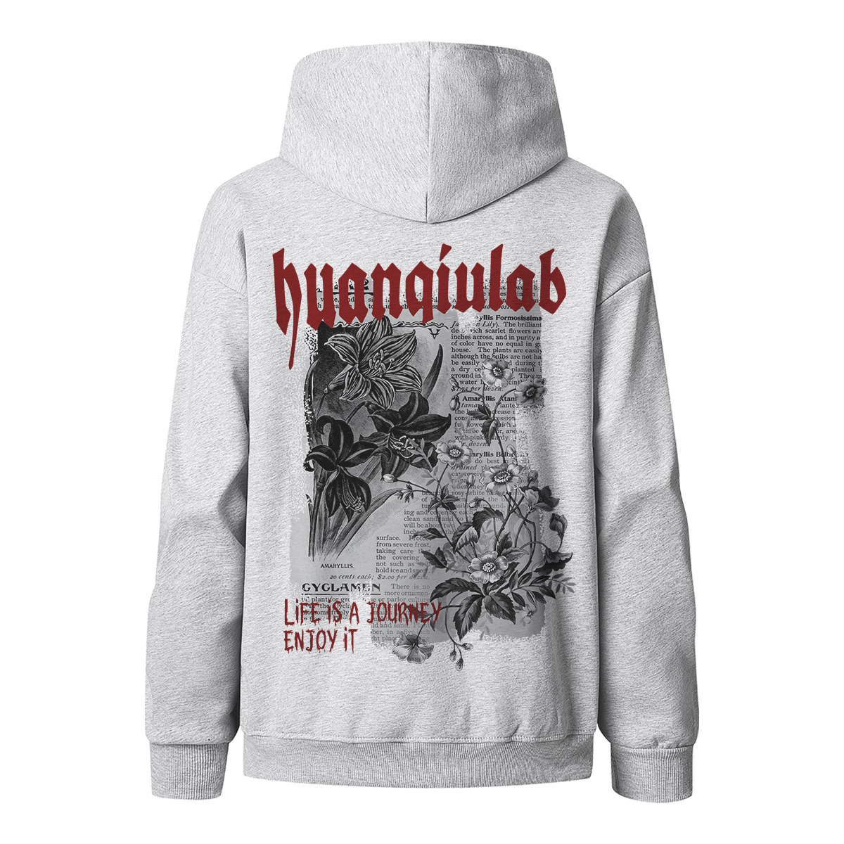 

Толстовка Unisex Hooded Moderate Heavyweight HUANQIU, белый heather серый