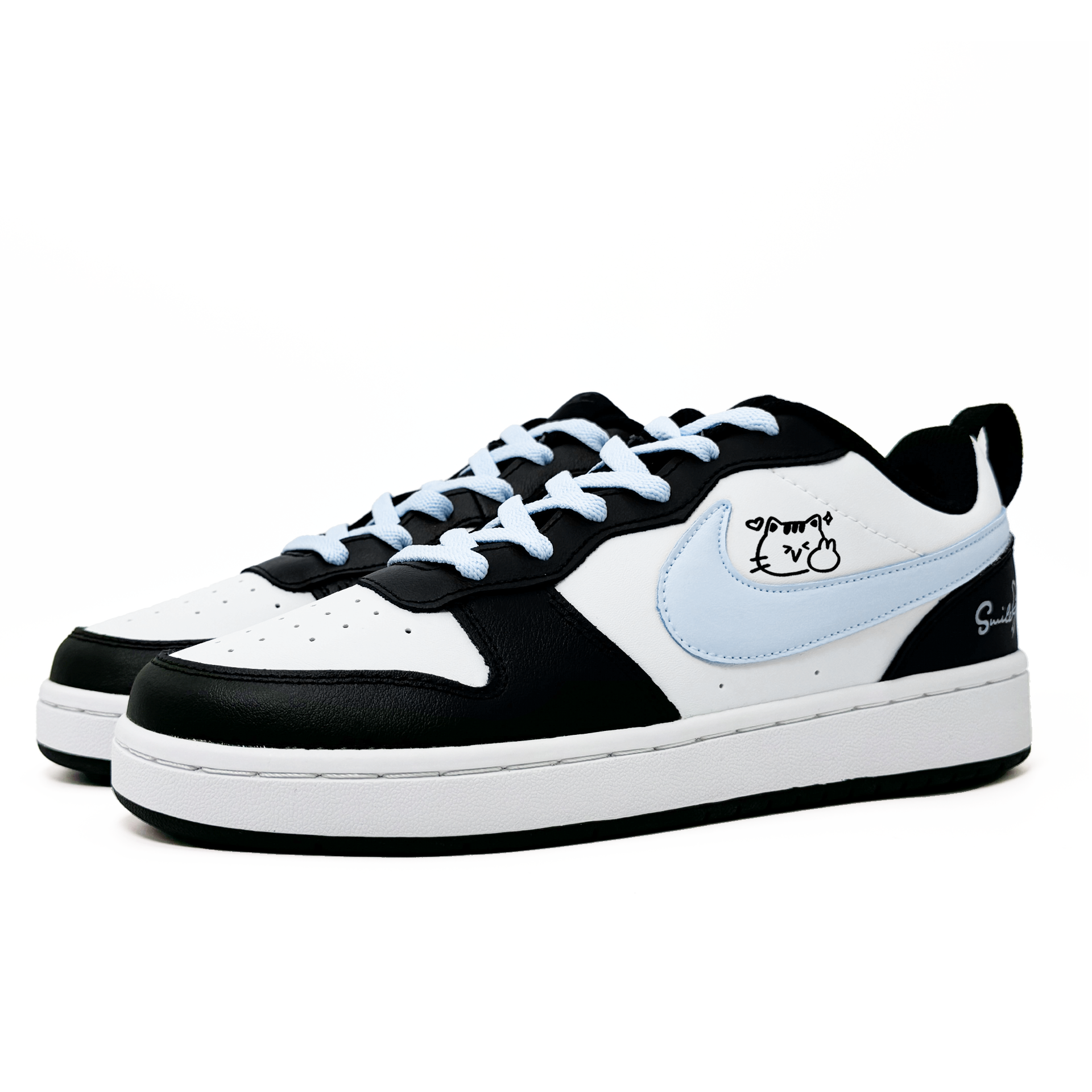 Nike Кроссовки для скейтбординга Court Borough Smile Light Blue Breathable низкие детские — фото 3