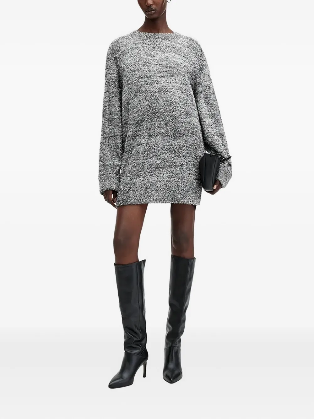 

Трикотажное платье в мелкую точку AllSaints, серый