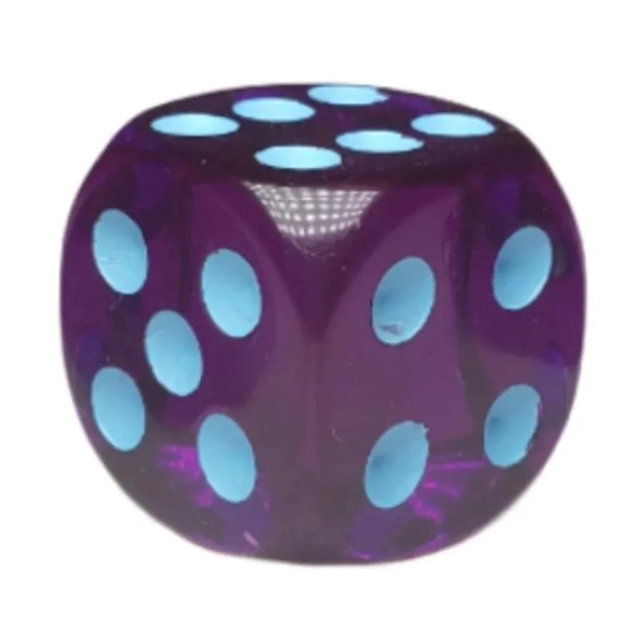 

d6 18 мм, полупрозрачный темно-фиолетовый со светло-голубым (12), Game Dice - Translucent (Role 4 Initiative)