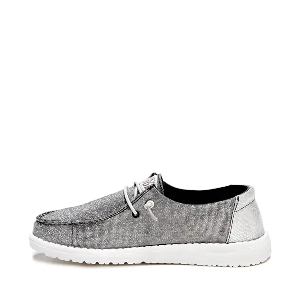 Слипоны Womens HEYDUDE Wendy Metallic Sparkle Slip-On Casual Shoe, цвет Charcoal