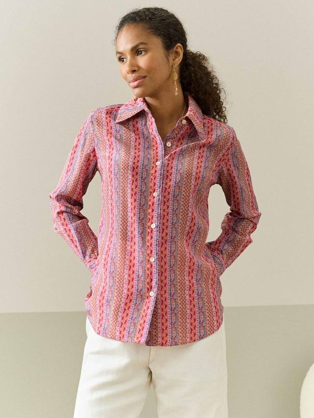 

Рубашка из чистого шелка liberty Brora, цвет Rose/Multi