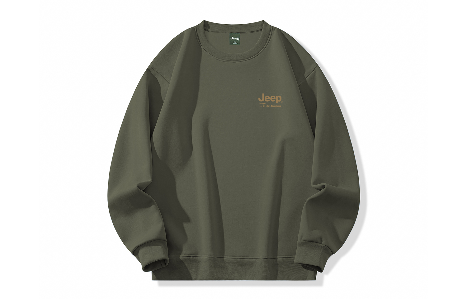 

Свитшот Unisex Crew Neck Moderate Regular Jeep, серый зеленый