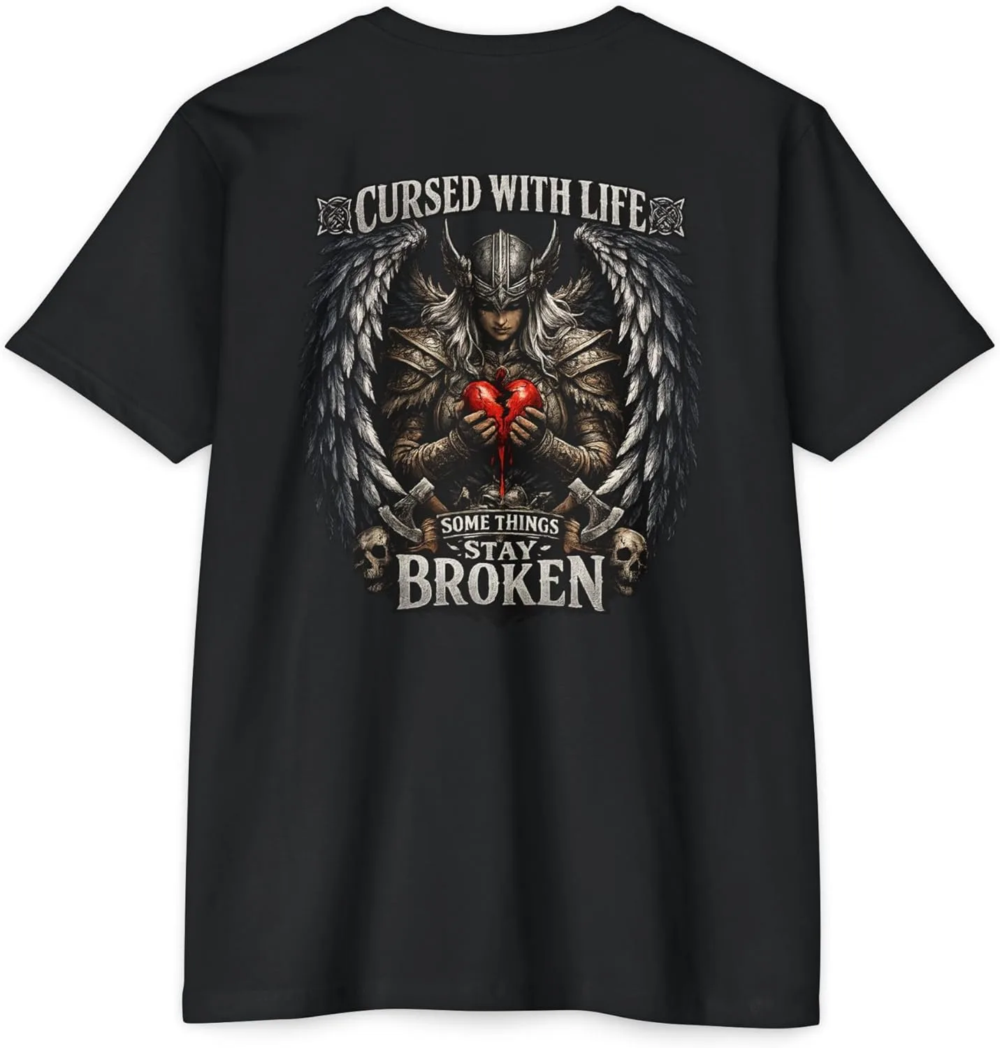 Футболка Cursed with Life Gym - Some Things Stay Broken, мотивационная для фитнеса, одежда для тренировок на развитие Mental Toughness GENERIC, черный — фото 4