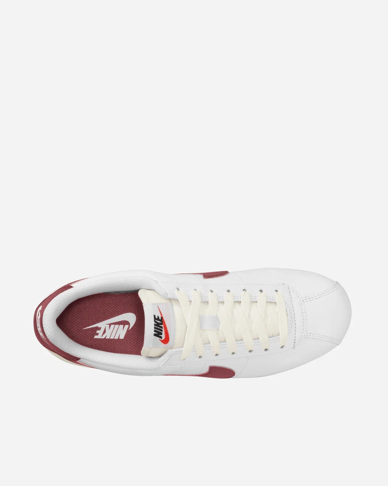 Nike Cortez DN1791-103 Кроссовки женские белые красные кожаные шнуровка повседневные — фото 4